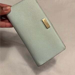 Kate Spade Light Green Wallet with Gold Detail